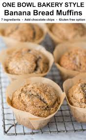 Bakery Style Banana Muffins With Domed Tops One Bowl Banana Bread Muffins For The Whole Family Includ Banana Bread Muffins Bakery Recipes Banana Muffins Easy
