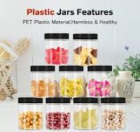 Plastic Jars with Lids 48 Pcs 8 oz & 3.4 oz Clear Plastic Slime Storage  Jars Containers with Airtight Black Screw On Lids Cylinder Clear Round Jar  ...