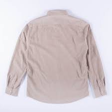 Sunspel Fine Corduroy Long Sleeve Shirt Stone