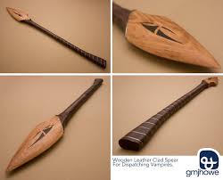 Wooden Leather Clad Spear Wooden Spears Weapon Leather Armor