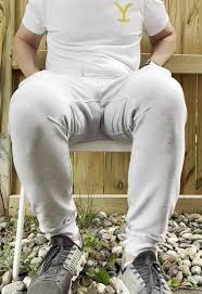 Casually pulling my pants down and getting hard