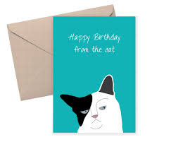 Black cat art black cat print funny cat gift funny cat art grumpy cat birthday cat lover coffee decor kitchen wall decor kitchen wall art. Grumpy Cat Birthday Card Dickens Ink