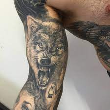 A ripping tattoo through your chest is pretty awesome, and a sleeve tattoo is not too bad either. Fergus Dupleix Yeah Look At Brads Sick Wolf Tat Sickwolftat