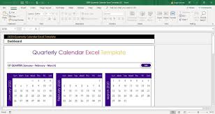 Quarterly Calendar 2021 Excel Template Etsy Excel Templates Quarterly Calendar Calendar Template