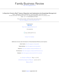 Pdf Is Nepotism Good Or Bad Types Of Nepotism And Implications For Knowledge Management Peter Jaskiewicz Academia Edu