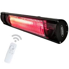 3 heating modes 1500w/1000w/500w, adjustable for different needs in an energy efficient way. Original Sunheat Commercial Electric Wall Or Tripod Mounted Patio Heater With Remote Black