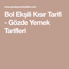 Bol Eksili Kisir Tarifi Gozde Yemek Tarifleri Website