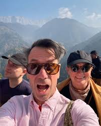 Naddi viewpoint! 1. Views views views! Himalayas in the background, top  left. 2. 20 rupees to view the views. 3. AK ❤️ SK 4. More views!