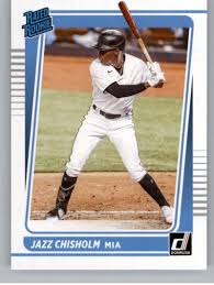 Jazz chisholm (hamstring) could be activated off the injured list on sunday before the series finale against the dodgers. Amazon Com 2021 Donruss 58 Jazz Chisholm Rc Rookie Card Miami Marlins Rated Rookies Mlb Pa Trading Card From Panini In Raw Nm Or Better Condition Collectibles Fine Art