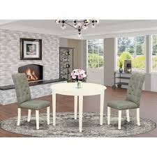 Small square low kitchen table and 2 chairs. 3 Pc Dining Table Set Included A Round Table 2 Chairs In Linen Fabric Linen White Finish Finish Pieces Option Overstock 32085579