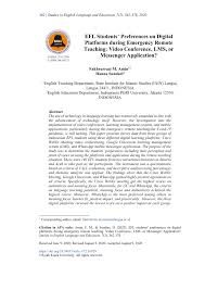 Help learn important skills, stimulate the brain. Pdf Efl Students Preferences On Digital Platforms During Emergency Remote Teaching Video Conference Lms Or Messenger Application