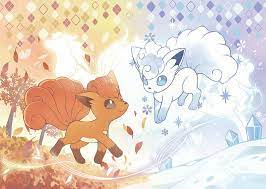 ロコンとアローラロコンの秋冬グッズ ポケモン イーブイ ポケモンキュウコン ポケモンの描き方