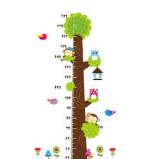 Removable Diy Pvc Cartoon Kids Height Measure Ruler Nursery Growth Chart Wall Stickers Murals Home Walls Decor