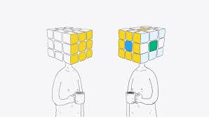Rubik's cube toy play playing. A Man With A Rubik S Cube Head Faces Rejection From Others When His Tiles Don T Match Theirs