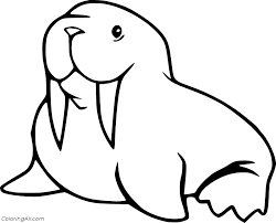Free walrus animal printable coloring pages download. Very Simple Walrus Coloring Page Coloringall