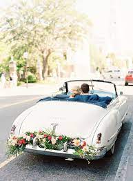 Charleston Sc Elopement Intimate Wedding Inspiration Vintage Car Wedding Classic Car Wedding Wedding Car Decorations