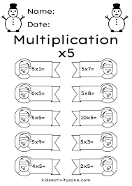 snowman multiplication facts worksheets free kids activity zone