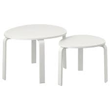 Svalsta Satztische 2 St Weiss Gebeizt Ikea Satztische Wohnzimmertische Ikea Beistelltisch