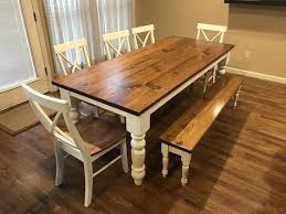 Baluster Farmhouse Dining Table Customizable Etsy In 2020 Farmhouse Dining Farmhouse Chairs Dining Table With Bench