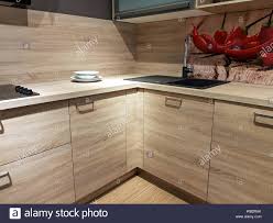 light brown modern kitchen with