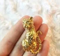 Vintage 80s Leopard Cheetah Enamel Pave Rhinestone Figural ...