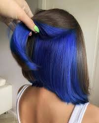 Blondes can totally rock the blue ribbon hair highlights; Peek A Boo Hair Color Ideas Softer Hair