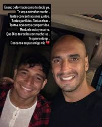 Ariel Nahuelpan, compañero en #BSC con Mario Pineida expresa su dolor para  su amigo de fútbol mediante su red social Instagram ⚽🕊️  #DescansaEnPazPitbull 👏🏻