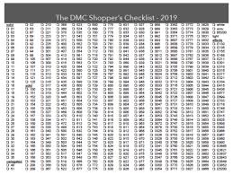 The Dmc Shoppers Checklist Re Boot 2019 Dmc Floss Cross