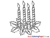 This simple coloring sheet can be used to teach children the meaning behind the advent candles used in many churches. Advent Coloring Pages