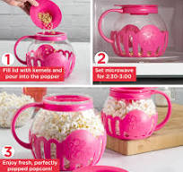 Ecolution Patented Micro-Pop Microwave Popcorn Popper with Temperature Safe  Glass, 3-in-1 Lid Measures Kernels and Melts Butter, Made Without BPA, ...