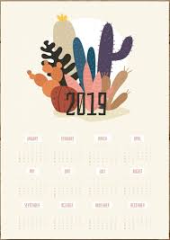 Cute 2019 Printable Calendar Calendar 2019 Kreatif Pencetakan Ide
