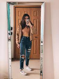 Mom Jeans Newbury Blue Pretty Winter Outfits Cool Outfits Outfits For Teens