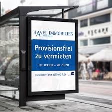 Durch ihr auffälliges format, aufregende farben und viele verschiedene gestaltungsmöglichkeiten besteht ein großes. Havel Immobilien Plakat Blassmann Werbegrafik