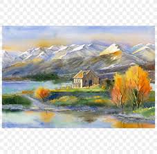 Only 1 available and it's in 3 people's carts. Watercolor Painting Lake Tekapo Church Of The Good Shepherd Landscape Painting Png 800x800px Painting Abstract Art