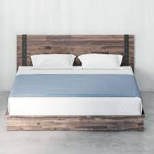 Eliminating the need for a box spring, lodge comes with an lvl wood slat support system, making this queen size wood bed frame a versatile addition. Brock Metal And Wood Platform Bed Frame Zinus