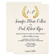 Faux Gold Roman Wreath Wedding Invitation Gold Wedding Gifts Customize Marriage Diy U Gold Wedding Invitations Wedding Invitations Simple Wedding Invitations