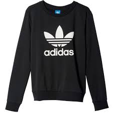 Kaufen adidas logo schwarz weiß günstige de! Adidas Originals Crew Sweater Damen Trefoil Logo Sweatshirt Schwarz Weiss Ebay