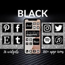 Black Script Font Categories 10 Ios 14 App Icons For Iphone Etsy In 2020 App Icon App Icon Design Iphone App Layout