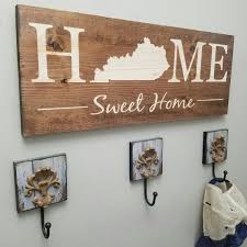 Kentucky Sign Home Sweet Home Kentucky Decor Kentucky State Etsy Diy Projects Living Room Rack Design Summer Diy Projects
