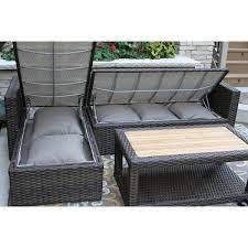 Dillon 3 Piece Teak Sectional Seating Group With Storage For Cushions Patio Cushion Storage Patio Sofa Set Waterproof Outdoor Furniture