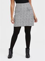 Black And White Houndstooth Skirt Black White Houndstooth Plaid Premium Ponte Mini Skirt In 2020 Mini Skirts Business Outfits Jersey Maxi Skirts