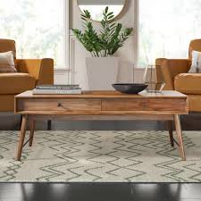Mercury Row Andersen Solid Wood Coffee Table With Storage Reviews Wayfair Ca In 2020 Coffee Table Wood Coffee Table Coffee Table With Storage