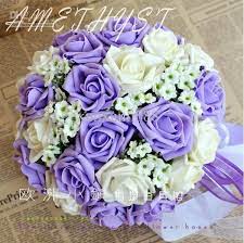 Wedding bouquet photos, pointers, and design tips are included on the website. Wedding Favors Purple Wedding Bouquet Sweetheart Roses Artifical Silk Flower Bride Holding Flowers From Xunxunli888 20 11 Dhgate Com Purple Wedding Bouquets Wedding Bouquets Purple Wedding