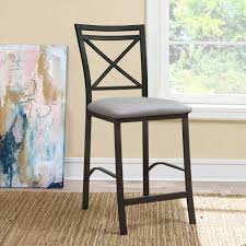Counter Height Chair Metal Bar Stool Dining Kitchen Black Coffee Frame Grey Seat Dorelliving With Images Dorel Living Metal Dining Chairs Counter Height Chairs
