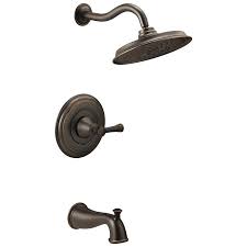 Delta faucet vero rain shower with cool blue subway tile make for. Delta Valdosta With H2okinetic Technology Venetian Bronze 1 Handle Bathtub And Shower Faucet With Valve In The Shower Faucets Department At Lowes Com