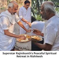 Superstar Rajinikanth Sir takes a break from the limelight 🎬 to embrace  peace and simplicity amidst the serene beauty of Rishikesh 🏞️. From  soulful prayers to enjoying humble street-side pattal meals 🍽️,