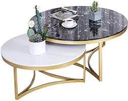 Ikea lack large & small coffee table,nest of tables,set of 2,120x40 cm / 60x40cm. Set Of 2 Nest Of Tables Nesting Tables Coffee Table Marble Top And Metal Legs Living Room Furniture Modern Des Sofa Side Table Marble Top Coffee Table Table