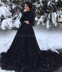 Experimented with so many colours. Gothic Black Long Sleeves Islamic Muslim Wedding Dress Hijab High Neck Crystal Feather Court Train Arabic Dubai Wedding Dresses Wedding Dresses Aliexpress