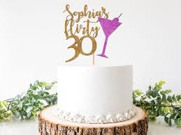 Flirty Birthday Cake For 30 Year Old Woman 30th Birthday Decorations For Her Flirty Thirty Cake Topper Etsy In 2020 30th Birthday Cake Topper 30th Birthday Cake For Her Birthday Cake Toppers