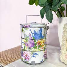 Contextual translation of tingkat into english. English Lavender Tiffin Food Carrier Mangkuk Tingkat Decoupage 2 Tier 3 Tier 14cm Shopee Singapore